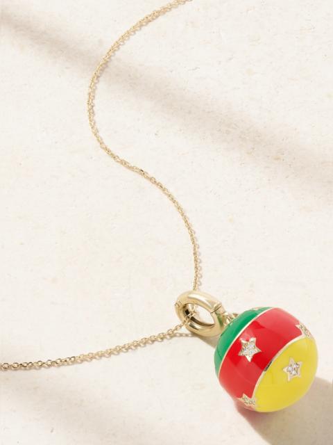 14-karat Gold, Enamel And Diamond Necklace