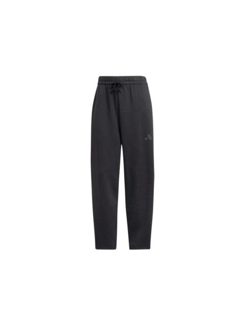 adidas Women's Essentials Contemporary Logo Fleece Barrel Pants Black
