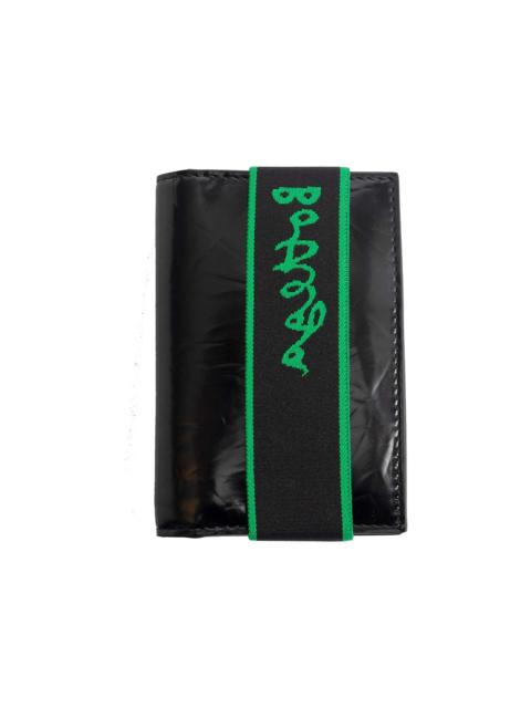 Bottega Veneta Elastic Band Bi-fold Card Case Black / Green