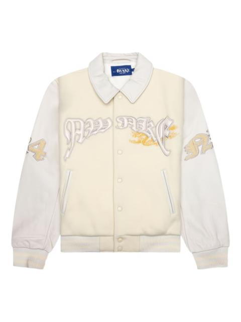 dragon-embroidered varsity jacket