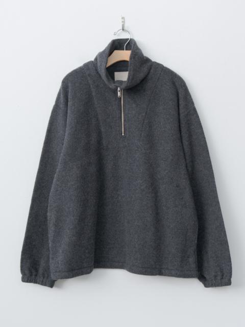 Wool Fleece Half Zip Pullover - Charcoal