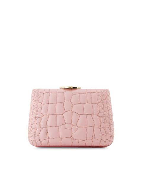 embossed-leather clutch bag