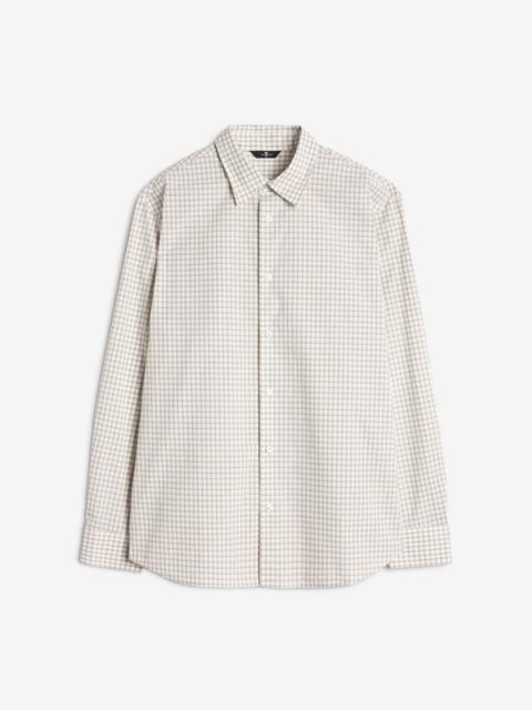 Long Sleeve Poplin Shirt in Beige Check