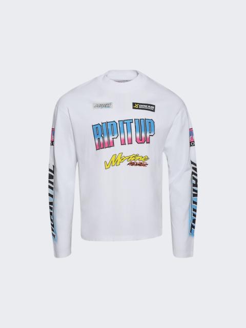 Funnel Neck Long Sleeve Tee White