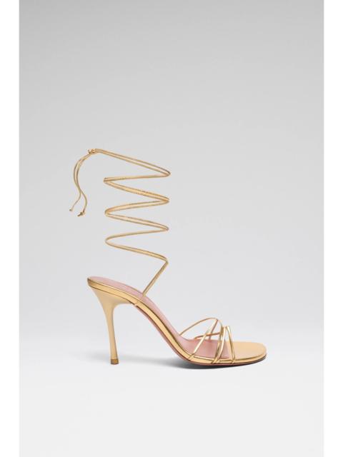 LORI LACE UP SANDAL 95 GOLD METALLIC NAPPA AND GOLD SHINY HEEL