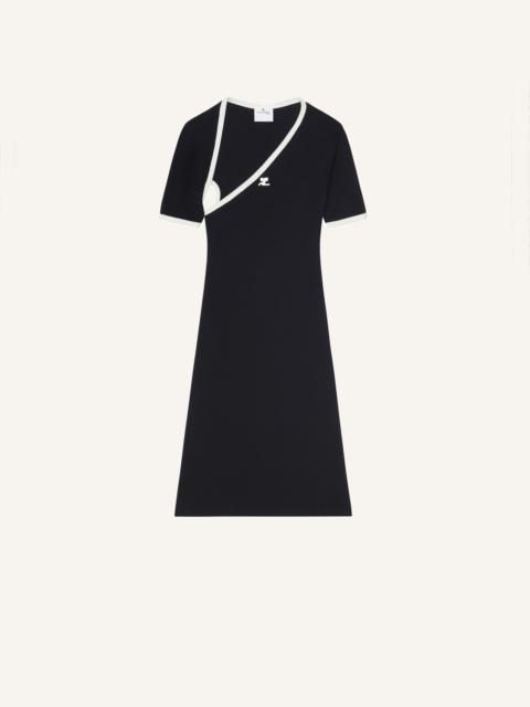 MINI SLASH CONTRAST DRESS