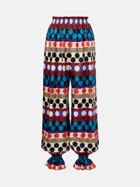 Printed silk culottes