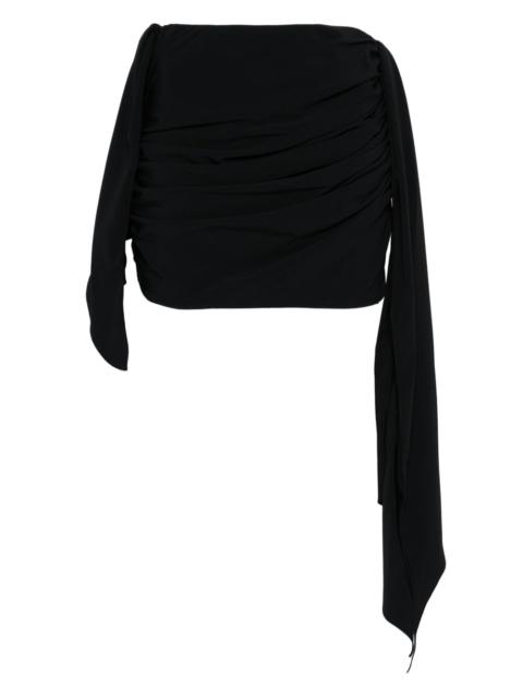 draped knot mini skirt