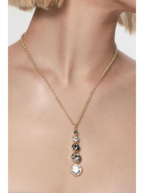 14kt Gold Plated Crystal Teardrop Pendant Necklace