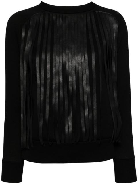 fringed long-sleeve sweatshirt