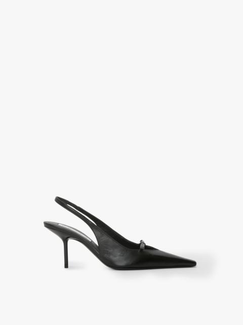 Sloan Stiletto Slingback In Black Smooth Leather