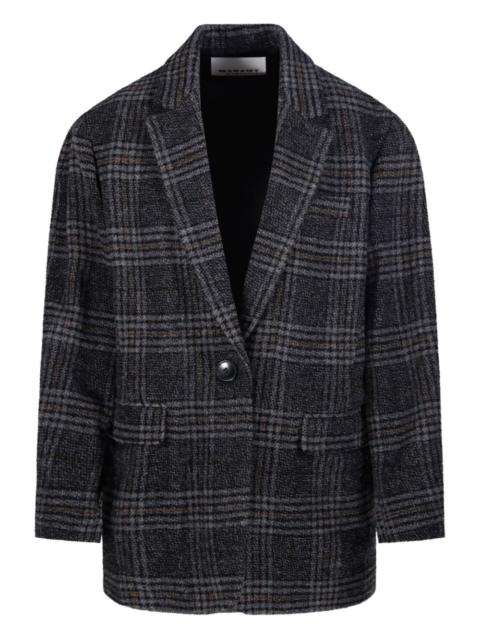 checked single-breasted blazer