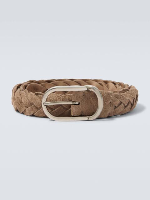 Braided suede belt