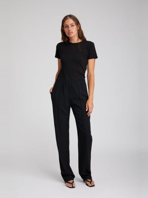 BLACK CREPE PINTUCK TROUSER