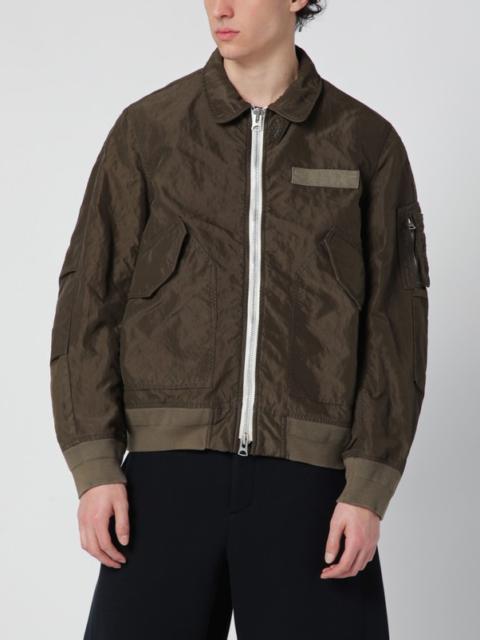 Khaki green nylon jacket
