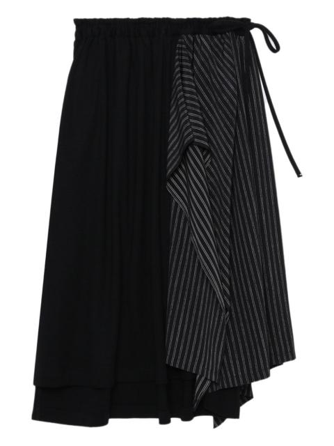 pinstripe panelled midi skirt