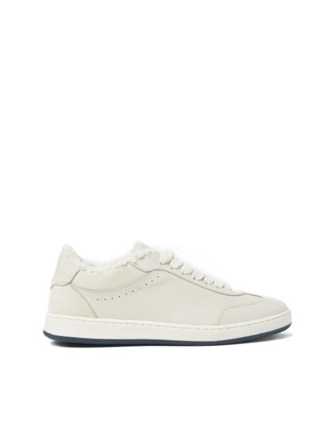 shearling-trimmed lace-up sneakers