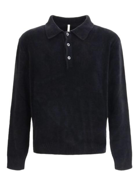 chenille button polo shirt