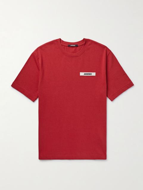 Logo-Appliquéd Cotton-Jersey T-Shirt Red