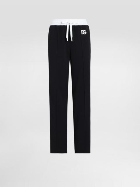 Triacetate jogging pants with DG logo embroidery