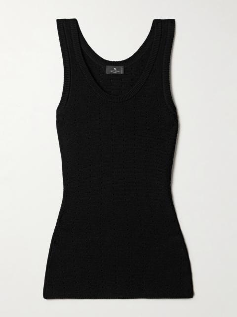Pointelle-knit Silk-blend Tank