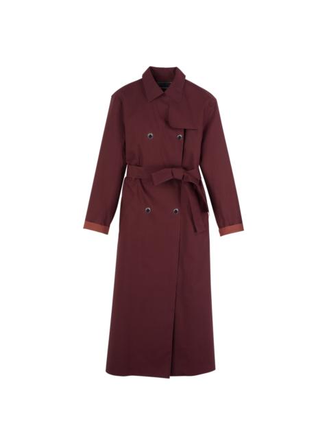 Trench coat Burgundy - Water-repellent technical canvas