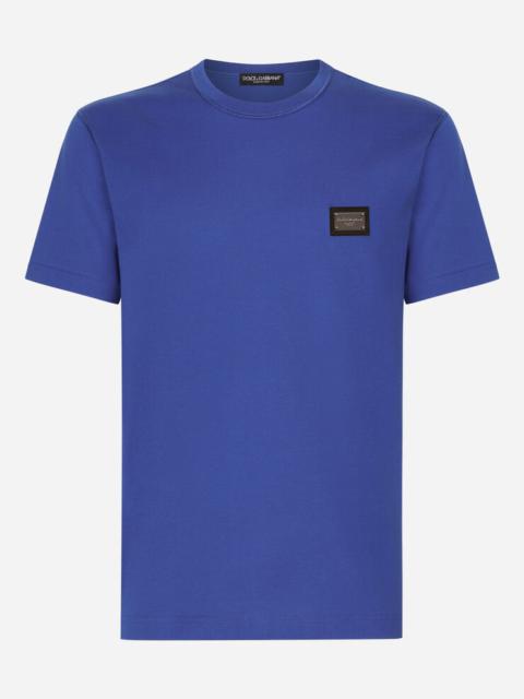 Cotton T-shirt with branded tag