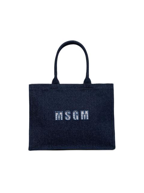 logo-appliqué tote bag