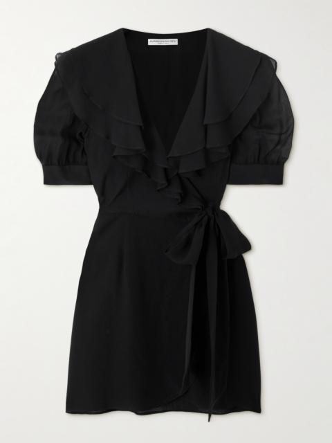 Ruffled Silk-georgette Mini Wrap Dress