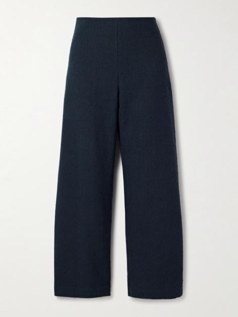 Cotton-blend Bouclé-tweed Straight-leg Pants