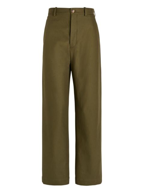 straight-leg cotton trousers