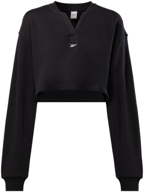 logo-embroidered V-neck sweatshirt