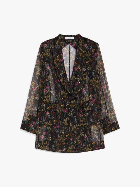 JABOT Floral silk organza blazer