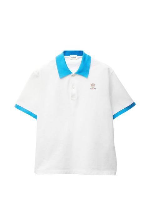 embroidered cotton piqué polo