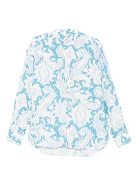 paisley-print linen shirt