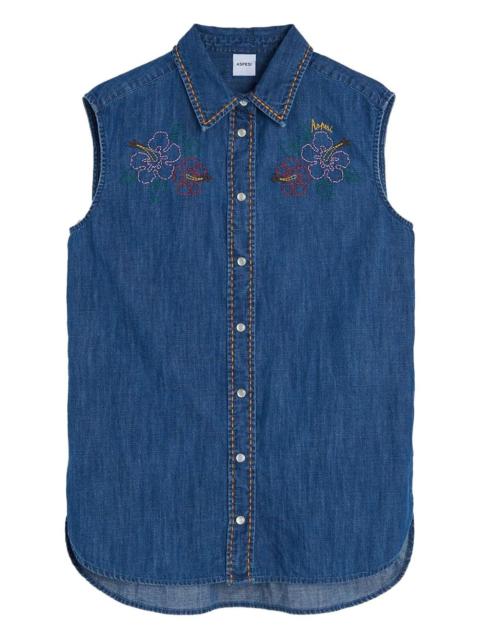 embroidered sleeveless shirt
