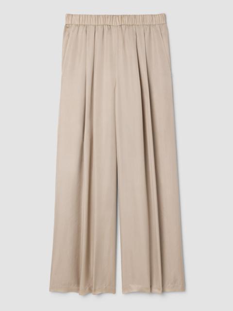 Lightweight Satin Shimmer Full-Length Wide Pant