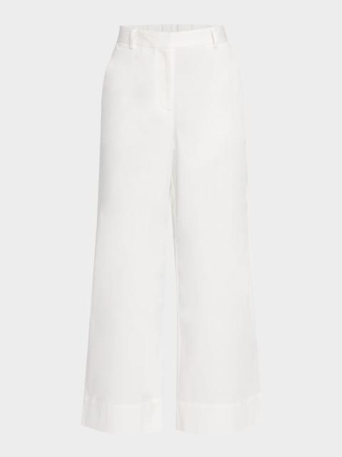 Cropped Organic Cotton Twill Trousers