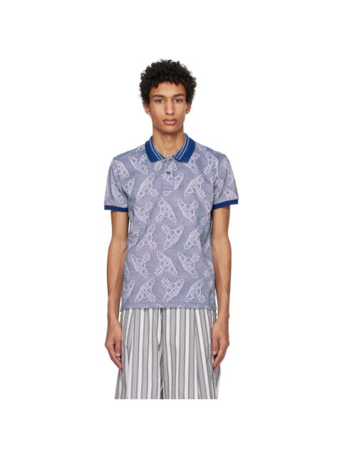 Blue Stripe Collar Polo