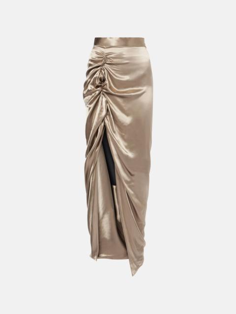 Panther asymmetric maxi skirt