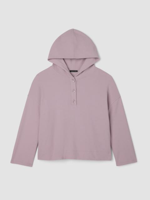 Waffle Cotton Blend Doubleknit Hooded Top