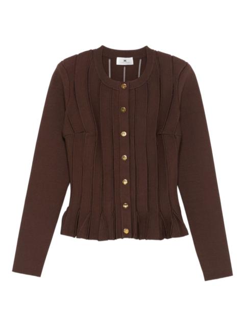 pleated button cardigan