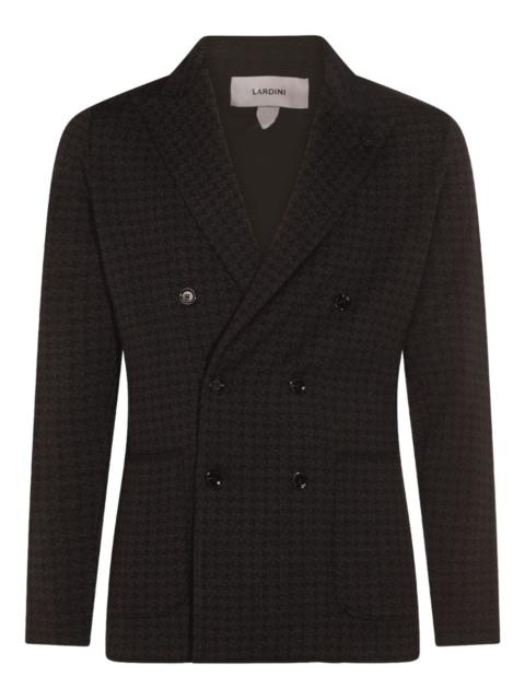 houndstooth-pattern double-breasted blazer