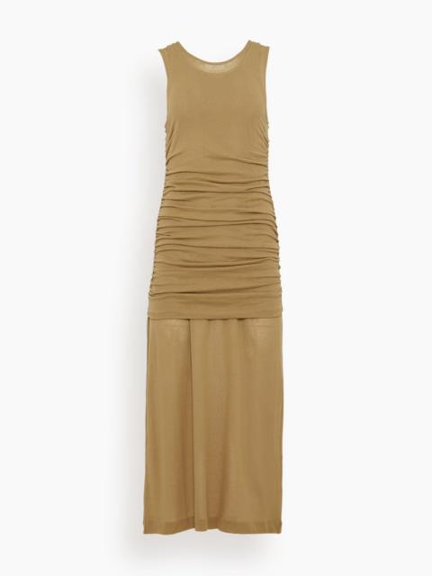 Romana Layered Tank Dress in Biscotti