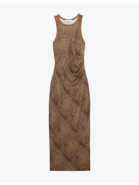 Lola Snake-Print Jersey Midi Dress