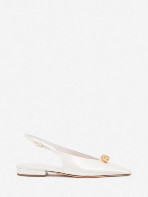 SATIN SWING SLINGBACK MULE WITH MELODY JEWEL