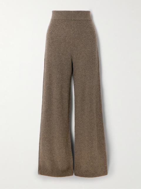 Banvir Ribbed Organic Cashmere Wide-leg Pants