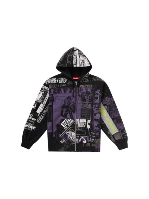 Supreme Collage Zip Up Hooded Sweatshirt Black