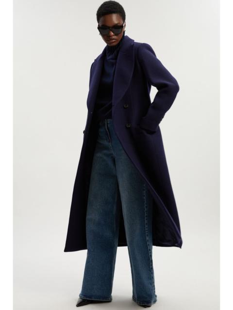 Wool Double Breasted Tailored Midi Coat