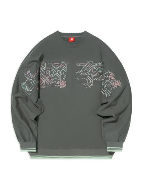 Li-Ning Stylish Loose Round Neck Pullover 'Green' AWDS222-2